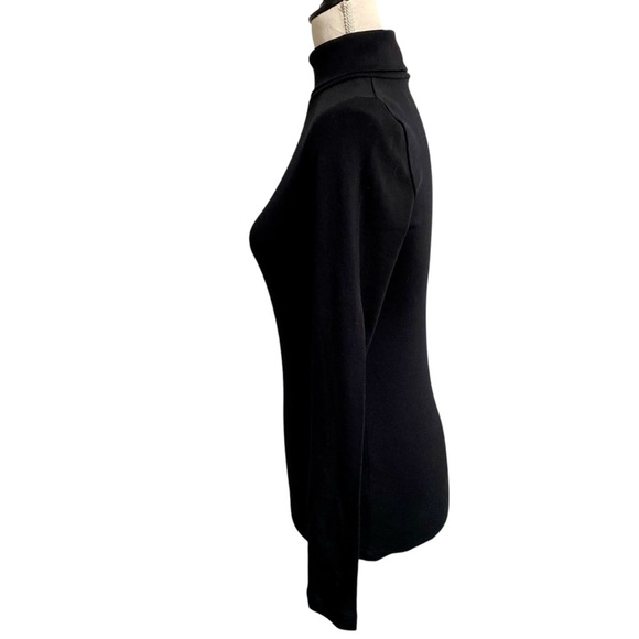 J.Crew Factory Fine Rib Perfect Fit Black Cotton Turtleneck XS Long Sleeve NWT - Picture 6 of 11